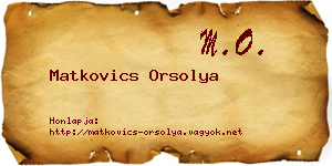 Matkovics Orsolya névjegykártya