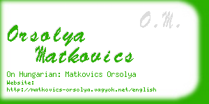 orsolya matkovics business card